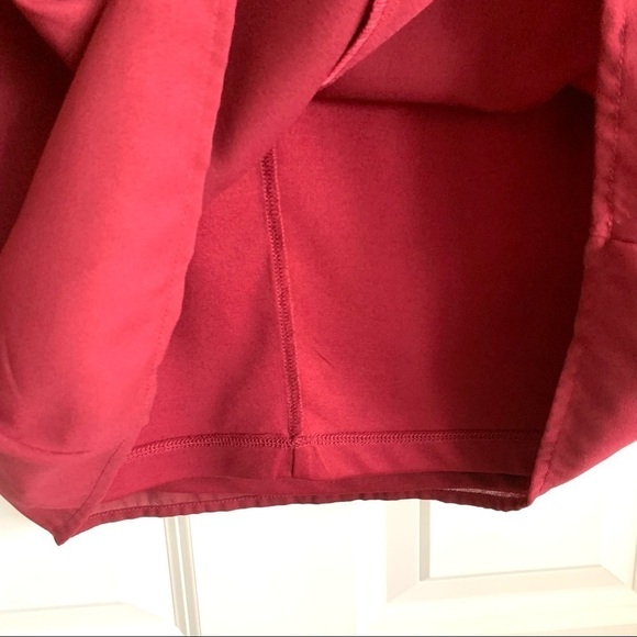 Charlotte Russe Maroon Long Sleeve Shift Dress size Small, Strappy Back - Picture 9 of 10